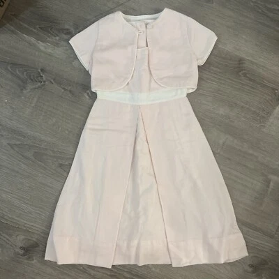 Vintage Strasburg Pink Girl Sz 5 Yr Dress Spring Wedding Special Occasion 2 Pc - Image 1 of 4