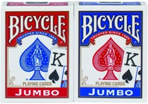 Tarjetas de juego cara jumbo de bicicleta - tarjetas de póquer de bicicleta - 1 rojo y 1 azul - NUEVAS - Imagen 1 de 3