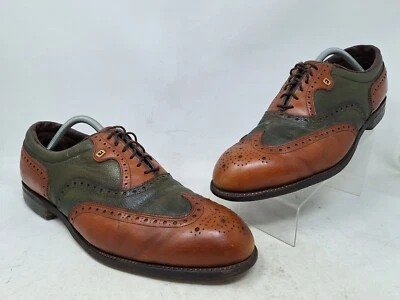 VINTAGE FootJoy Classics Mens Brown Green Leather Wingtip Golf Shoes Size 13 B - Image 1 of 4