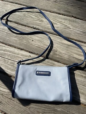 NINE WEST AZUL GRIS ORGANIZADOR CARTERA CON CREMALLERA BOLSO DE MANO FÁCIL DE LLEVAR Foto 1 de 4