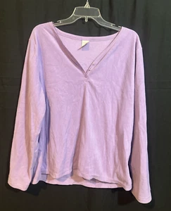 Pijama Sonoma XL púrpura polar top suave salón ropa para dormir pulóver manga larga - Imagen 1 de 6
