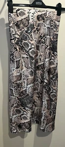 New Look Petite Skirt Size 4 Snake Print Satin Bias Midi Party Going Out Formal - Picture 1 of 10