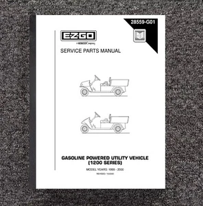 1999-2000 Gas Golf Cart Service Parts Manual Fits EZGO Workhorse 1200-G 28K^F - Picture 1 of 21