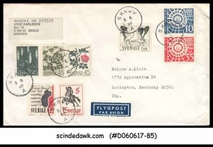 SWEDEN - 1968 AIR MAIL Envelope to USA with 8-Stamps (ID:B174) - Picture 1 of 1