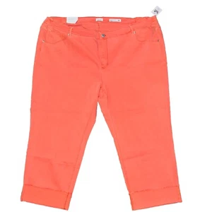 Jeans Jill nuovi con etichette cropped vestibilità autentica arancione zinnia 28 W elastico in vita - Foto 1 di 7