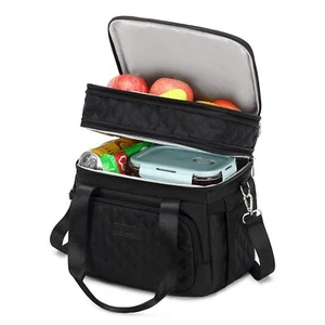 Lunch Bag for Men Women, Dual Compartment Large Lunch Box Insulated Lunch Bag... - Picture 1 of 7