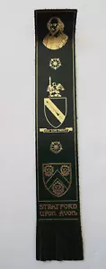 Stratford Upon Avon Green and Gold Leather Bookmark - Imagen 1 de 4
