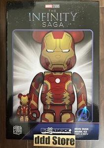 MEDICOM TOY BE@RBRICK IRON MAN MARK 43 INFINITY SAGA 400% 100% Bearbrick MARVEL - Imagen 1 de 5