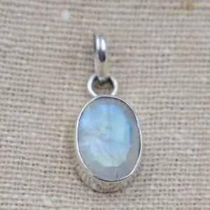 Regenbogen Mondstein Anhänger Silber 925 Kettenanhänger 2,5cm Sterlingsilber fa - Bild 1 von 5