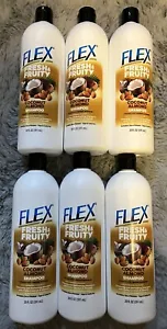 Lot of 6 Flex Fresh & Fruity Coconut Almond Shampoo 20fl oz. FULL SIZE - Picture 1 of 3