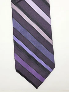 axcess Liz Clairborne Colorful Striped PURPLES Pattern Silk Business Necktie - Picture 1 of 7