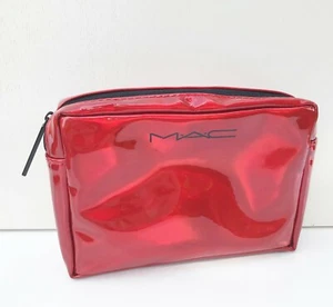 MAC Red Faux Patent Leather Makeup Cosmetic Bag, Travel Pouch Purse, Brand New! - Picture 1 of 9