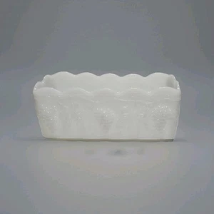 Vtg Anchor Hocking Fire King Milk Glass Planter Utensils Napkin Holder Grapes - Picture 1 of 6