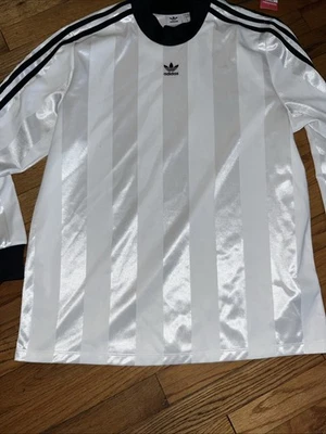 Camisas de manga comprida Adidas DH4246 femininas originais brancas tamanho M goleiro futebol - Imagem 1 de 4