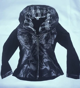 Chaqueta elegante Alberto Makali cremallera frontal ajustada talla pequeña cuello en capas ¡Muy bonita! - Imagen 1 de 13
