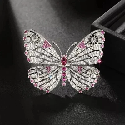 Broche prendedor para mujer de turmalina de corte ovalado de 4,00 quilates acabado en oro blanco de 14 k Foto 1 de 4