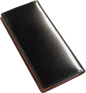TAVARAT Herren Lange Geldbörse Geöltes Cordovan Leder Made in Japan Schwarz Neu - Bild 1 von 8