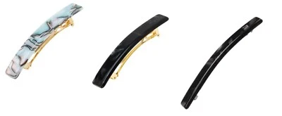 France Luxe NEW Beautiful (2) Sm Luxury Rectangle Barrettes and Sm Eva Clip Set - Image 1 of 4