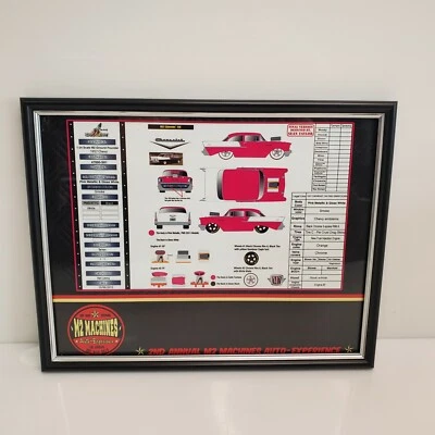 M2 Machines Auto-Experience 2016 Pink 1957 Chevrolet 150 Framed Data Sheet HTF - Image 1 of 4