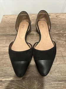 J JILL Cognac D'ORSAY Flat Slip-On Leather Pointed Toe Size 7.5 Structured - Picture 1 of 7