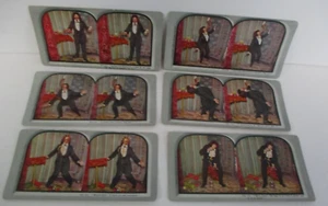 Set mit 6 Stereoview Karten, Stümperhafter Magier, 1906, Hermann Knutzen - Bild 1 von 2