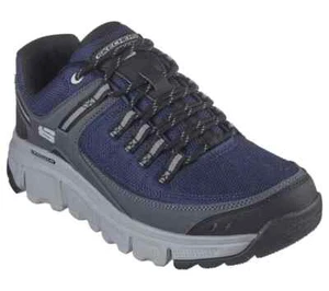 Navy Shoes Men's Skechers Hiking Outdoor Lace up Rubber cushioned Memory 237620 - Picture 1 of 6