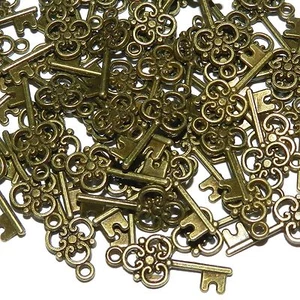 MX932 Antik Bronze 28mm Schlüssel Metall Anhänger Charm Tropfen 100 Stck. - Bild 1 von 3