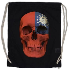 CLASSIC MYANMAR SKULL FLAG Turnbeutel Biker MC Banner Fahne Burma Birma - Picture 1 of 1