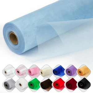 Crystal Organza Fabric Tulle 11 Inch by 50 Yards Sheer Tulle Rolls for DIY Cr... - Picture 1 of 7