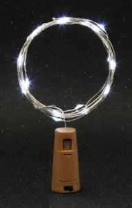 12 Wine Bottle Cork Shaped 20 LED WHITE Fairy Mini String Lights Wedding Battery - Picture 1 of 7