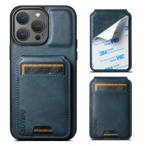 Funda protectora de pantalla con tarjetero magnético de cuero para iPhone 15 Plus 14 - Imagen 1 de 21