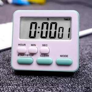 LCD Digital Display Stopwatch Alarm Clock With Flashing Light Kitchen Timer - Picture 1 of 18