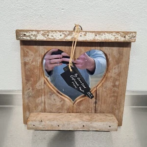 Driftwood Heart Mirror By Emma Duke Natural Rustic - Picture 1 of 4