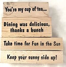 House Mouse SUMMER Sun Tea Mice Sayings Greetings Words Rubber Stamps Lot of 4