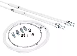 Upper & lower gyro cables w/ front cable for old school BMX - WHITE - Picture 1 of 1