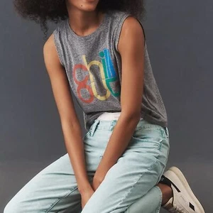 NWT MOTHER Jeans Chill Out The Strong and Silent Type Tank Top - Picture 1 of 4