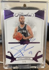 2019 Flawless Tony Parker Purple On Card Auto /3