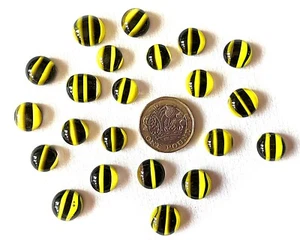 25g bumble bee fused glass cabochons made with Bullseye 90coe glass - Picture 1 of 3