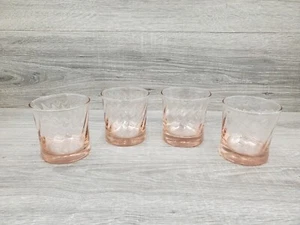 4 Pink Optic Swirl Low Ball Saftgläser - Bild 1 von 5