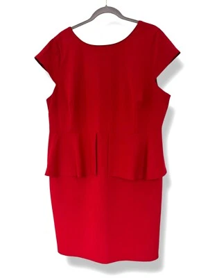 Worthington Red Peplum Sheath Dress Size 20W 2X Classy Career Office Plus Size - Image 1 of 4