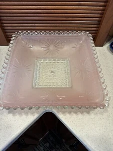 Vintage Art Deco Light Pink Glass Ceiling Light Shade Hobnail Trim Starburst - Picture 1 of 11