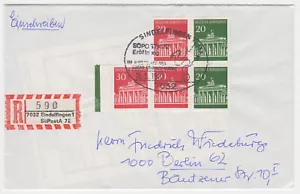 Sonder-R-Zettel, Sindelfingen, SüPostA 72, Beförderungsspuren - Bild 1 von 1