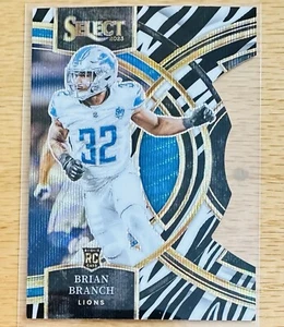 2023 Select Brian Branch Die Cut Zebra Prizm Rookie RC Detroit Lions - Picture 1 of 3