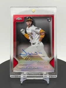 2025 Topps Cromo Jacob Wilson Rojo Automático/5 NSCC Convención Nacional RC Novato - Imagen 1 de 8
