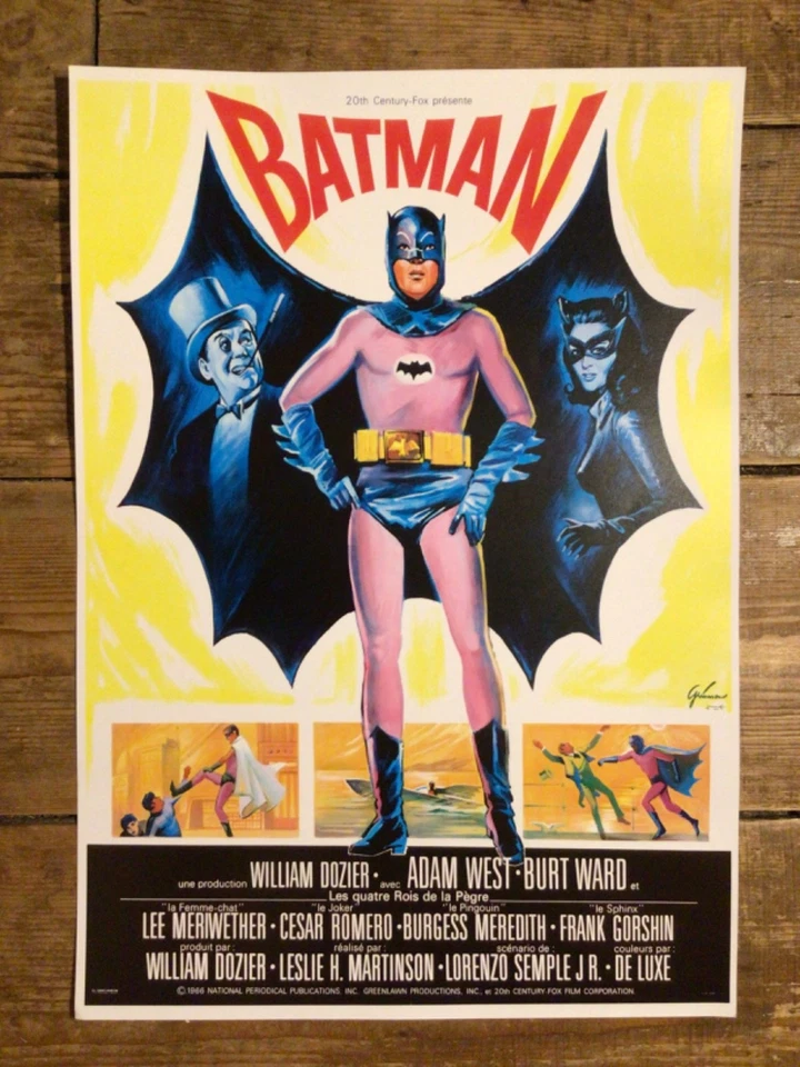 Póster de la película francesa Batman Adam West 1966 - impresión de póster A3 Foto 1 de 1