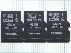 Toshiba Micro SDHC 4GB Memory Card 3 Used Packs - Picture 1 of 2