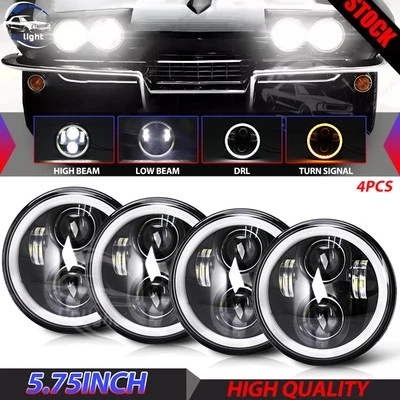 Faros LED 4 piezas 5 3/4" 5,75" para Chevrolet Corvette C1 C2 C3 haz alto DRL Foto 1 de 4