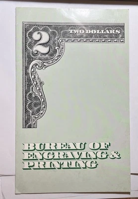 1995 Bureau of Engraving & Printing Federal Reserve$2  Uncut of 4 Sheet Note. - Image 1 of 3