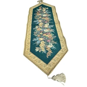 Corredor de mesa tapiz belga de colección con borlas tapiz floral tejido jacquard - Imagen 1 de 12