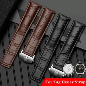 19mm 20mm 22mm Leather Watch Band Strap For Tag Heuer Carrera Monaco Bracelet - Picture 1 of 16